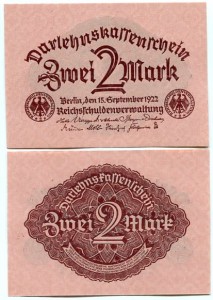 Niemcy 2 Marki 1922 r. UNC