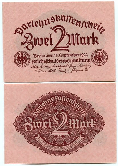 Niemcy 2 Marki 1922 r. UNC