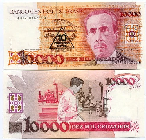 Brazylia 10000 Cruzados 1990 r. UNC