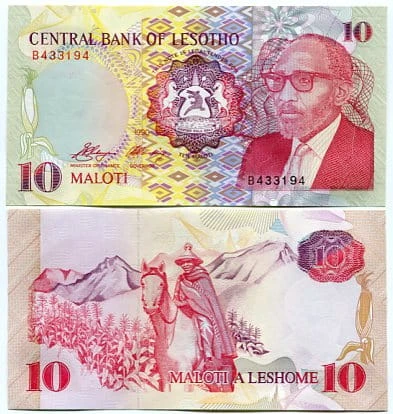 Lesotho 10 Maloti 1990 r. UNC