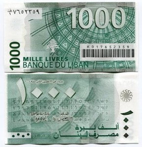 Liban 1000 Livres 2004 r. UNC