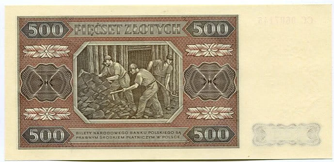 Banknot 500 zł 1948 r. WZÓR