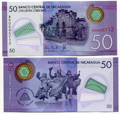 Nikaragua 50 Cordobas 2021 r. Polimer UNC