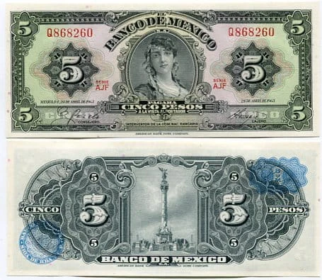 Meksyk 5 Pesos 1963 r. UNC