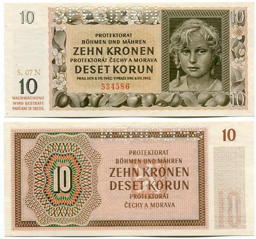 Czechy i Morawy 10 Koron 1942 r. UNC