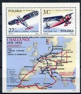 Znaczki 1982 r. 50 Lecie zwycięstwa polskich lotników - Challenge