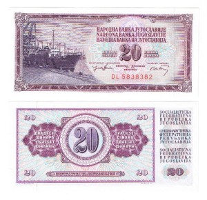 Jugosławia 20 Dinara UNC