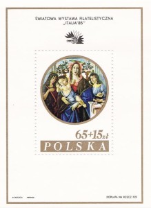 Bloczek 1985 r. Światowa Wystawa Filatelistyczna Italia 85