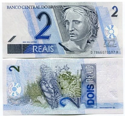 Brazylia 2 Real 2001 r. UNC