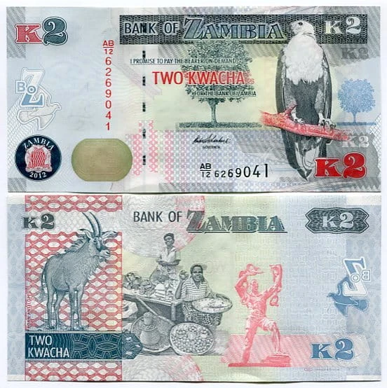 Zambia 2 Kwacha 2012 r. UNC