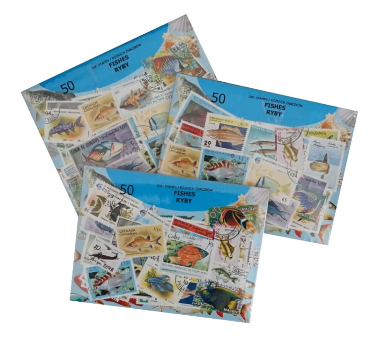 Pakiet 50 znaczków Świata Ryby