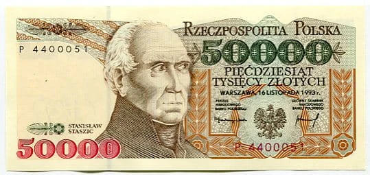 Banknot Polska 50000 zł z 1993 r.