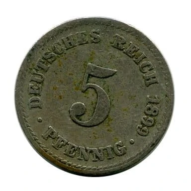 Niemcy 5 Pfennig 1899 r.