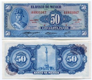 Meksyk 50 Pesos 1972 r. UNC