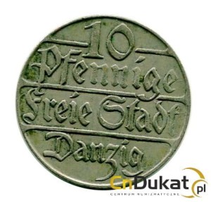 Wolne Miasto Gdańsk 10 Pfennige 1923 r.