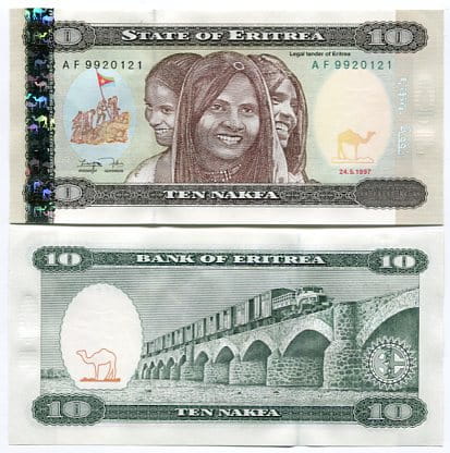 Erytrea 10 Nakfa 1997 r. UNC
