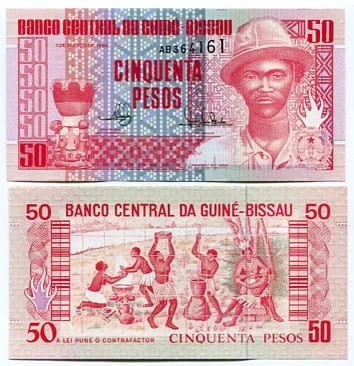 Gwinea Bissau 50 Pesos 1990 r. UNC