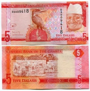 Gambia 5 Dalasis 2015 r. UNC 