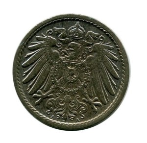 Niemcy 5 Pfennig 1908 r.