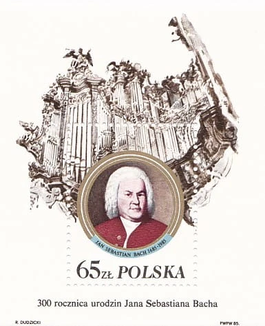 Bloczek 1985 r. 300 Rocznica urodzin Jana Sebastiana Bacha