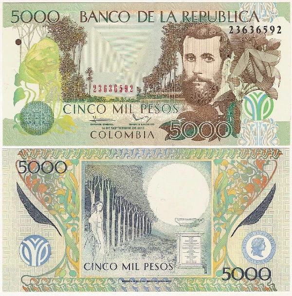 Kolumbia 5000 Pesos 2013 r. UNC