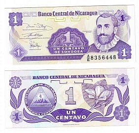 Nikaragua 1 Centavo 1991 r. UNC