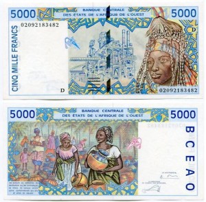 Mali 5000 Francs 2002 r. UNC