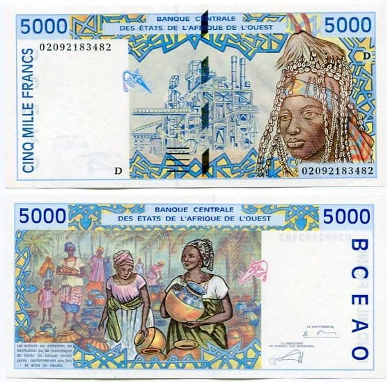 Mali 5000 Francs 2002 r. UNC