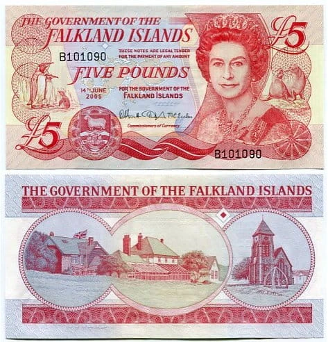 Falklandy 5 Funtów 2005 r. UNC