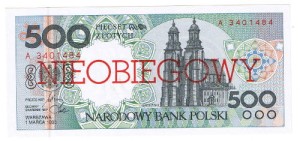 Banknot 500 zł 1990 r. NIEOBIEGOWY