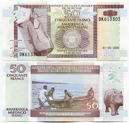 Burundi 50 Francs 2006 r. UNC