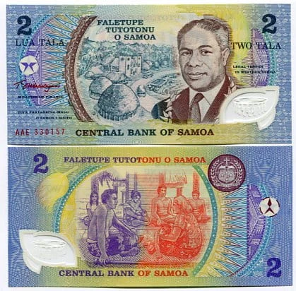 Samoa 2 Tala 1997 r. UNC Polimer