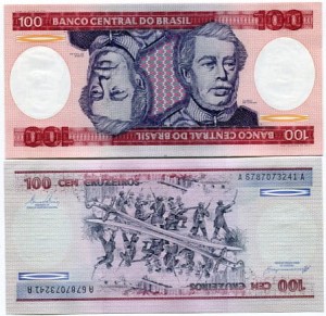 Brazylia 100 Cruzeiros 1990 r. UNC
