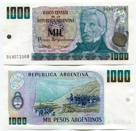 Argentyna 1000 Pesos UNC 