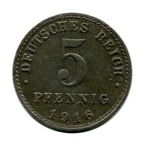 Niemcy 5 Pfennig 1916 r.