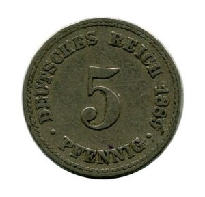 Niemcy 5 Pfennig 1889 r.