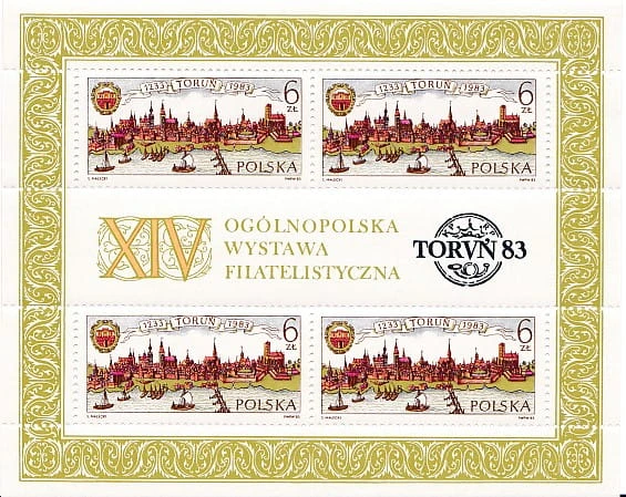 Bloczek 1983 r. 750 lecie nadania praw miejskich Toruniowi