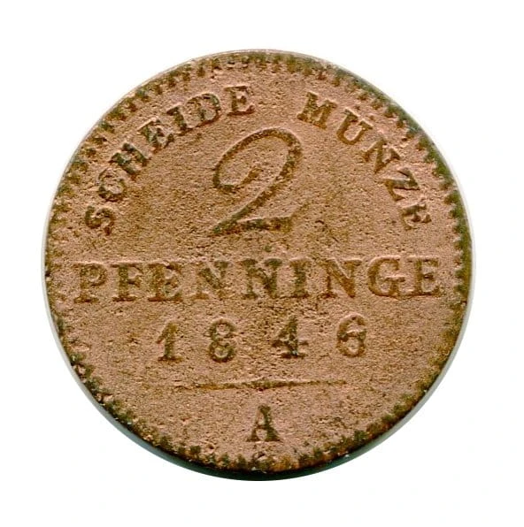Prusy 2 Pfenninge 1846 r. 180 Einen Thaler