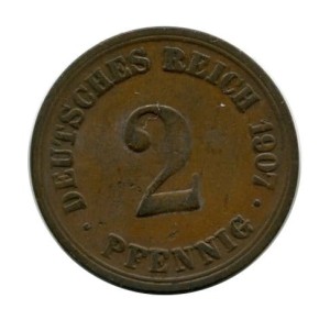 Niemcy 2 Pfennig 1907 r.