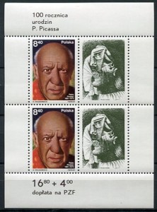 Znaczki 1981 r. 100 rocznica urodzin Pabla Picassa