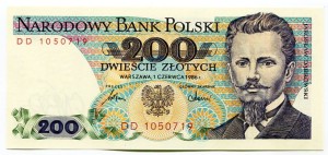 Banknot Polska 200 zł z 1986 r.