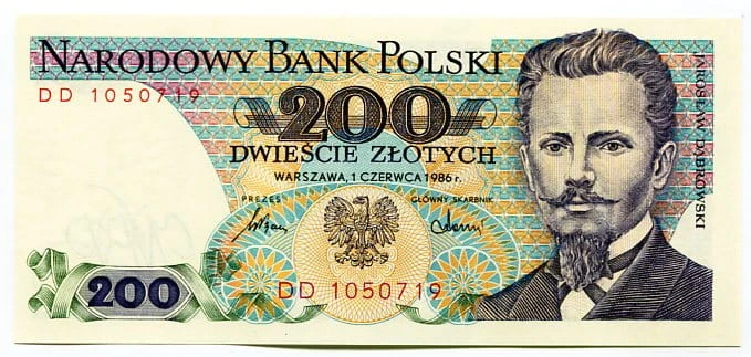 Banknot Polska 200 zł z 1986 r.