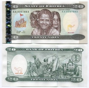 Erytrea 20 Nakfa 1997 r. UNC