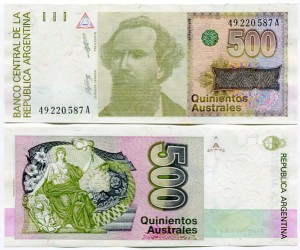 Argentyna 500 Australes 1988 r. UNC