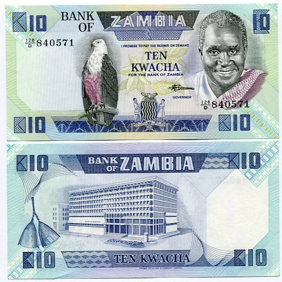 Zambia 10 Kwacha 1988 r.