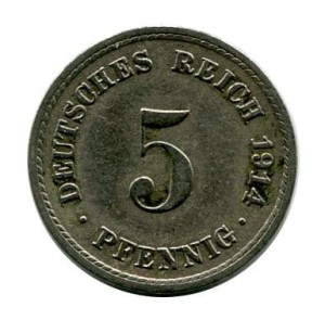 Niemcy 5 Pfennig 1914 r.