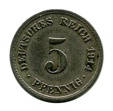 Niemcy 5 Pfennig 1914 r.