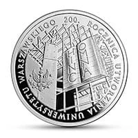 10 zł Ag 200. rocznica utworzenia Uniwersytetu Warszawskiego