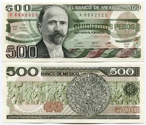 Meksyk 500 Pesos 1984 r. UNC 