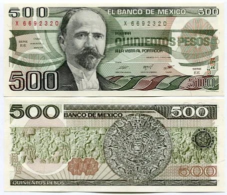 Meksyk 500 Pesos 1984 r. UNC 